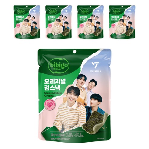 비비고 오리지널 김스낵, 40g, 5개