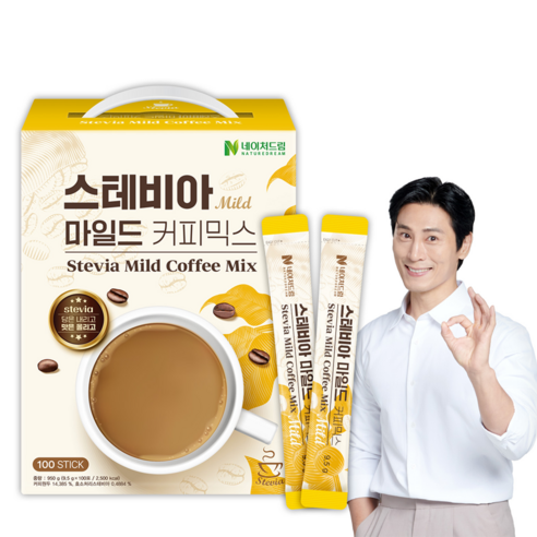 네이처드림 스테비아 마일드 커피믹스: 무설탕 달콤함, 풍부한 라떼 향
