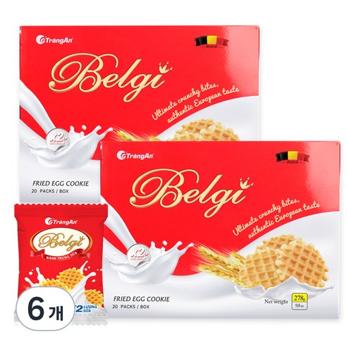 우리가스토리 벨기 에그 버터와플 쿠키 20p, 6개, 278g