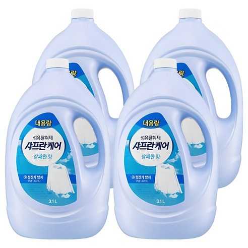 샤프란 케어 대용량 섬유탈취제 상쾌한향, 4개, 3.1L