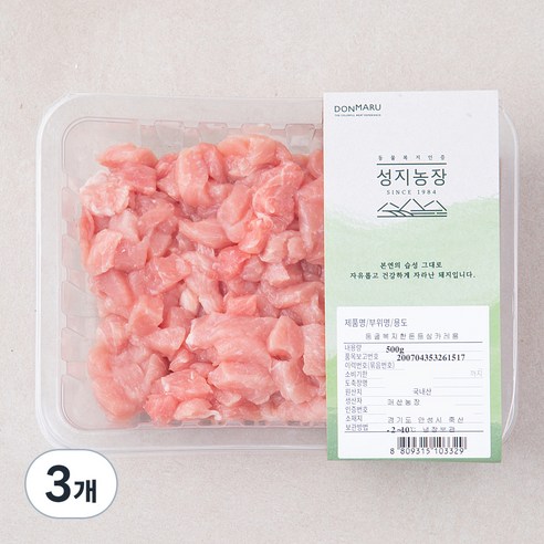 돈마루 성지농장 동물복지 한돈 등심 카레용 (냉장), 500g, 3개