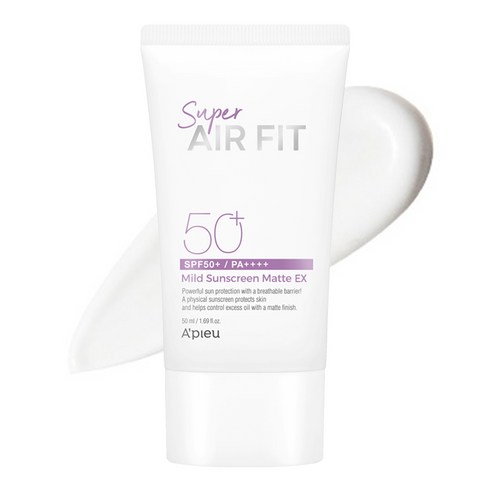 어퓨 슈퍼에어핏 마일드 선크림 노세범 이엑스 SPF50+ PA++++, 50ml, 1개 코스알엑스선크림