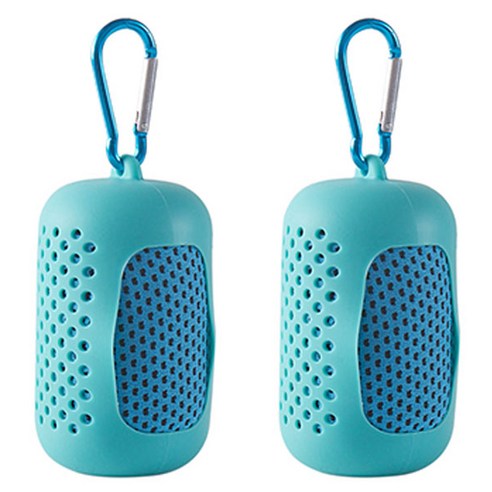 헨센 휴대용 스포츠 슬림 타올, 스카이, 2개