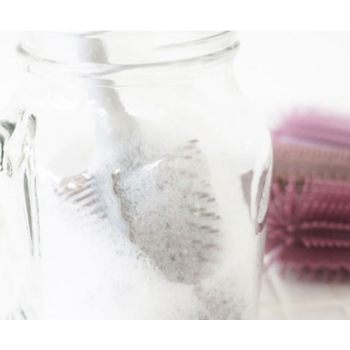 세련된 디자인과 위생적인 실리콘 소재로 주방을 더욱 건강하게, 키친팩토리 파스텔 실리콘 병 세척솔