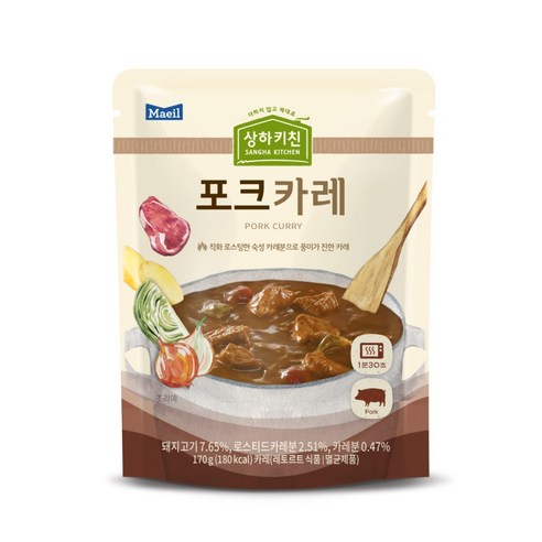 매일유업 상하목장 슬로우키친 포크카레, 170g, 20개입