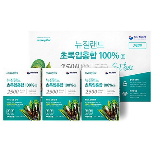뉴트라라이프 뉴질랜드 초록홍합 베이직 2500 100%환, 90개, 2.5g