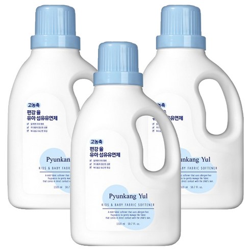 편강율 고농축 유아 섬유유연제 본품, 1.5L, 3개