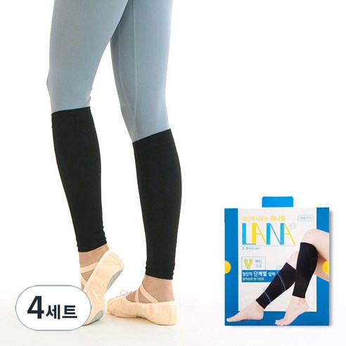 라나핏 의료기기 압박밴드 종아리형 블랙 2p, 4세트, 종아리/무릎형