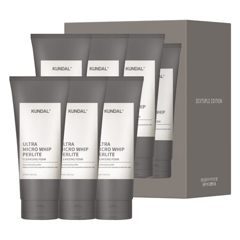 쿤달 울트라 마이크로 휩 펄라이트 폼클렌징, 175ml, 6개