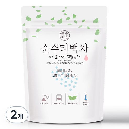 순수한집 배 도라지 맥문동차, 1g, 50개입, 2개
