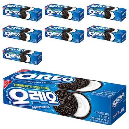 오레오 화이트 크림 초콜릿 샌드위치 쿠키, 100g, 8개