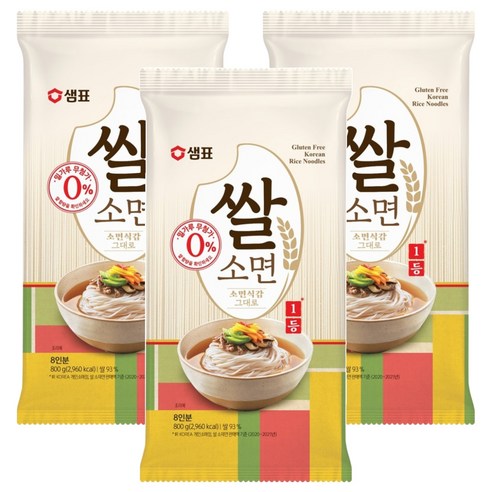 샘표 쌀 소면, 800g, 3개