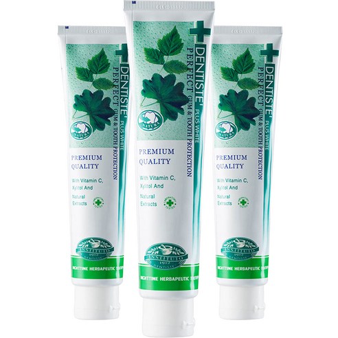 덴티스테 플러스 화이트 치약 튜브형, 200g, 3개