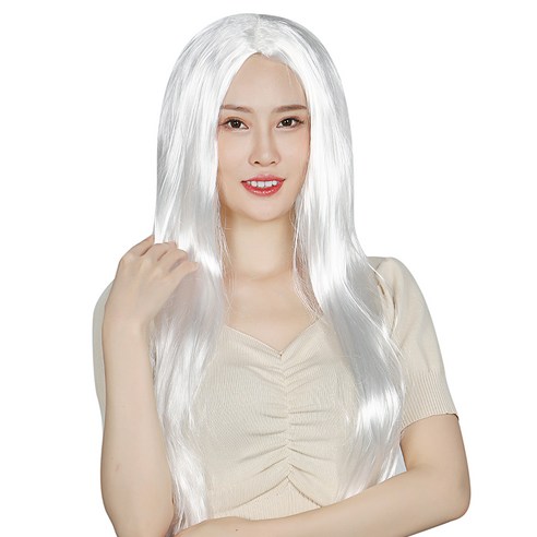 파티 코스프레 가발 긴머리, 11흰색