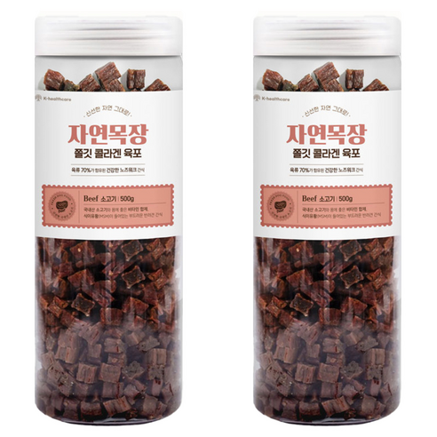 자연목장 강아지 쫄깃 콜라겐 육포, 2개, 소고기, 500g