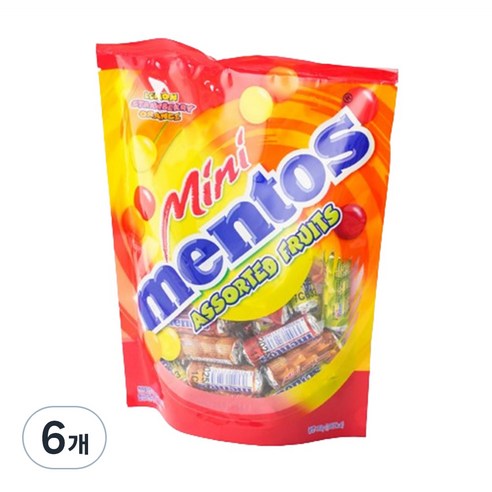 멘토스 미니 푸르티 캔디, 310g, 6개