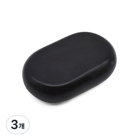 라이프포인트 원형 블랙스톤 괄사 지압 마사지기 11 x 7 cm, 3개