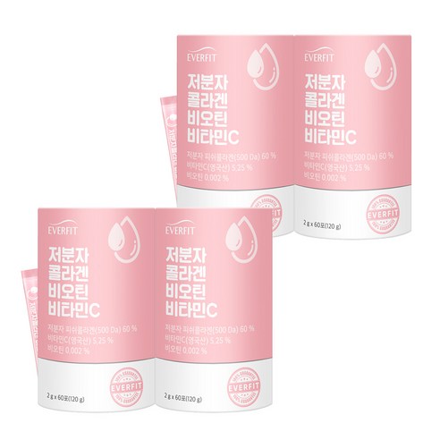 내츄럴플러스 저분자 피쉬 콜라겐 비오틴 비타민C 60p, 120g, 4개