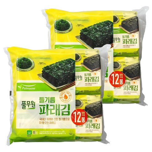 풀무원 들기름 파래김, 60g, 2개