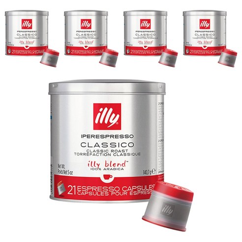 일리 클래식 로스트 클라시코 캡슐커피, 6.7g, 21개입, 5개