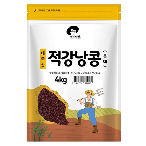 엉클탁 적강낭콩 홍대, 4kg, 1개