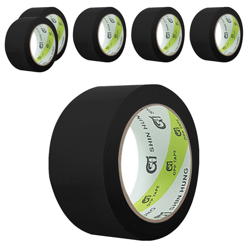 신흥테이프 면테이프 검정 48mm x 15m, 6개