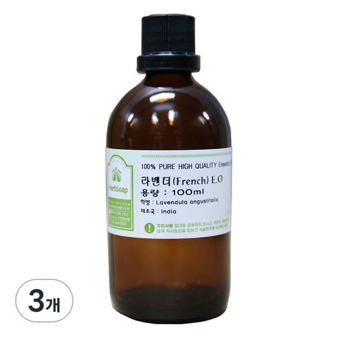 허브솝 원액 100% 아로마 에센셜오일 100ml, 라벤더, 3개