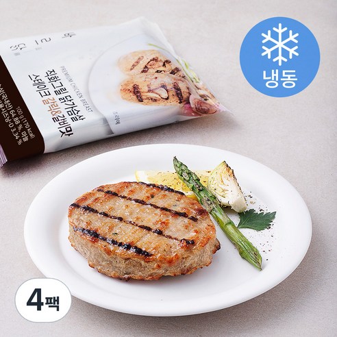 바르닭 직화그릴 닭가슴살 스테이크 갈릭 & 갈비맛 (냉동), 100g, 4팩