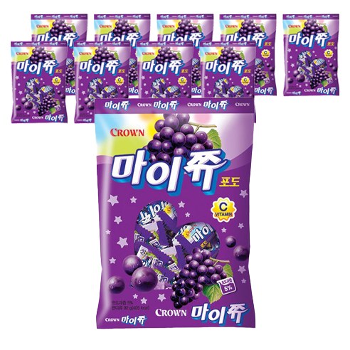 크라운 마이쮸 포도, 92g, 10개
