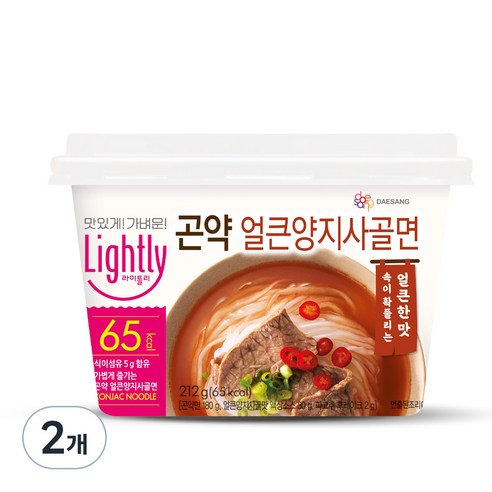 라이틀리 곤약 얼큰양지사골면, 212g, 2개