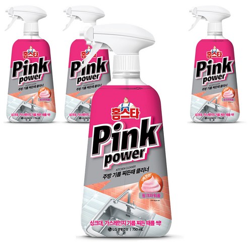 홈스타 핑크파워 주방 기름 찌든때 클리너, 750ml, 4개