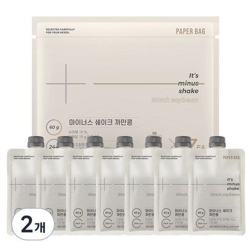 페이퍼백 까만콩 마이너스 쉐이크 7p, 2개, 420g