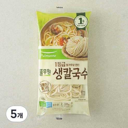 풀무원 생칼국수 2인분, 320g, 5개