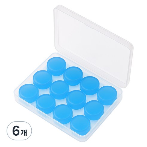 리빙헤븐 소음차단 자유자재 실리콘 수면 귀마개 ED-05 블루, 6개, 12개입