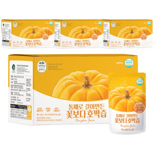 유기농마루 통째로 갈아만든 꽃보다 호박즙, 90ml, 120팩
