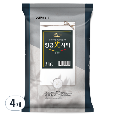대구농산 2023년 햅쌀 더담은 황금빛식탁 백미, 3kg, 4개