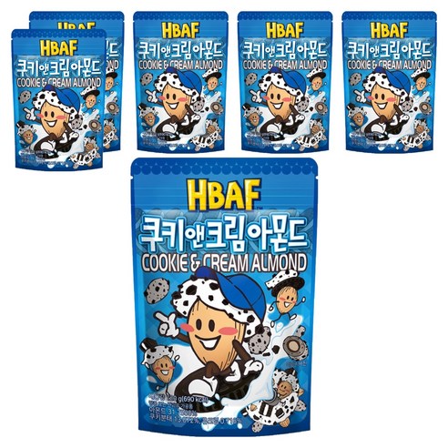 바프 쿠키 앤 크림 아몬드, 120g, 6개