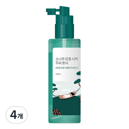 라운드랩 소나무 진정 시카 두피 헤어토닉, 100ml, 4개