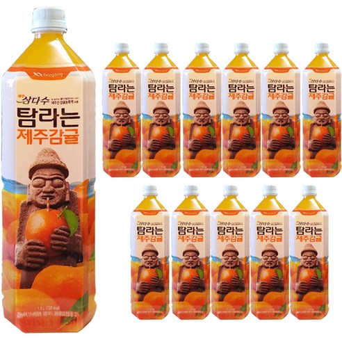 제주삼다수 탐라는 제주감귤 주스, 1.5L, 12개