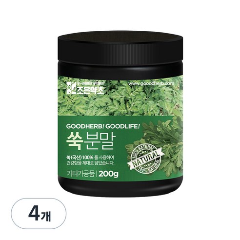 조은약초 쑥분말, 4개, 200g