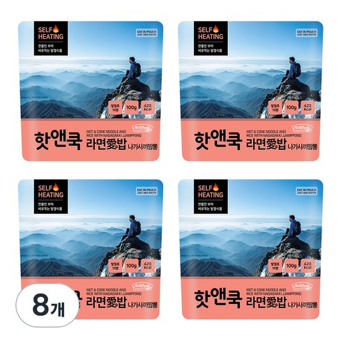 이지밥 핫앤쿡 라면애밥 나가사끼 짬뽕, 100g, 8개