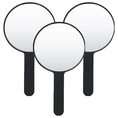 생활공식 원형 손거울, 블랙, 3개