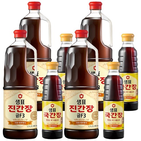 샘표 진간장 금F3 1.7L + 국간장 500ml, 4세트
