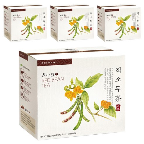 다원식품 적소두차, 3.5g, 16개입, 4개