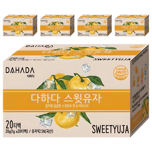 다하다 스윗 유자, 1g, 20개입, 5개