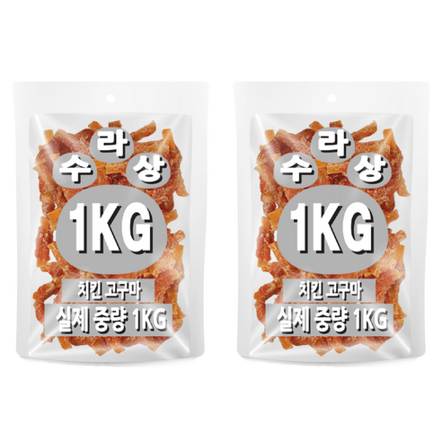 아이핏코리아 강아지 수라상 건조간식, 1kg, 2개, 닭, 고구마
