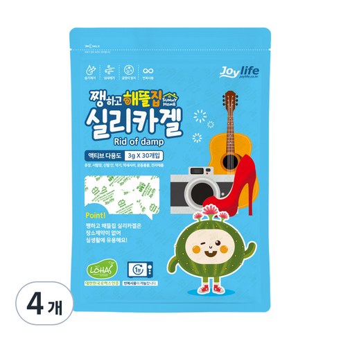 쨍하고해뜰집 실리카겔 액티브다용도 습기제거제 종이 3g x 30p, 4개 제습제