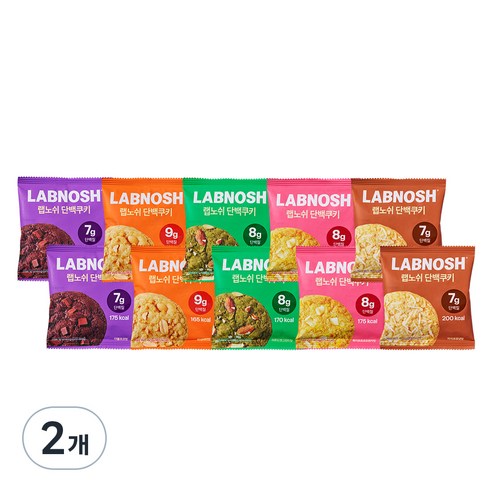 랩노쉬 단백쿠키 믹스 40g x 5종 x 2p 세트, 400g, 2개