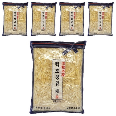 토호식품 백초생강 채, 1.3kg, 5개