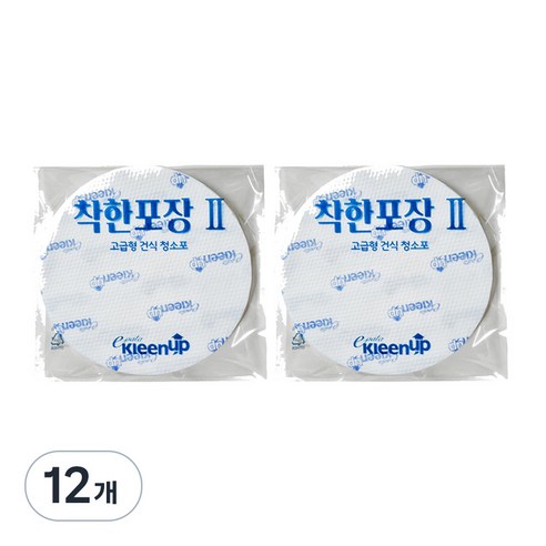 에파타클린업 착한 포장 원형 건식 청소포 30매, 12개